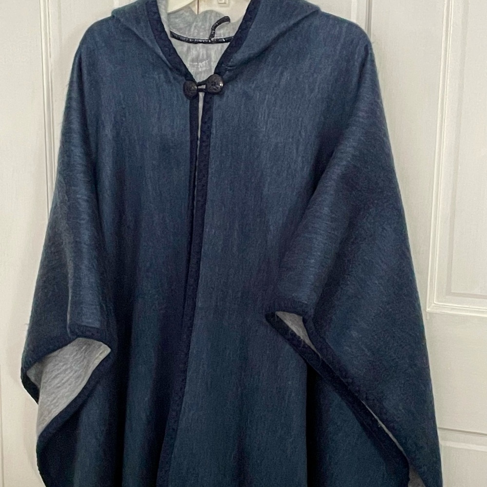Alpaca Blend Poncho/Cape Navy OS